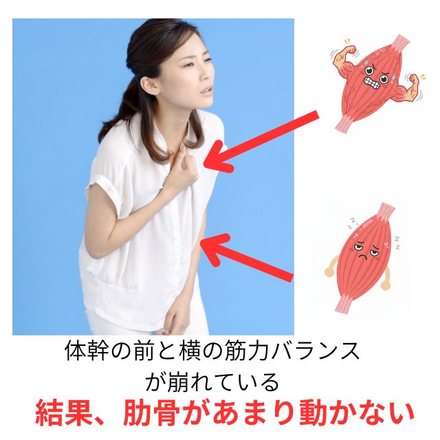 深呼吸しづらい